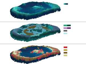 Three-dimensional bathymetric, geomorphic and benthic habitat maps of Unnamed Reef 21-110.